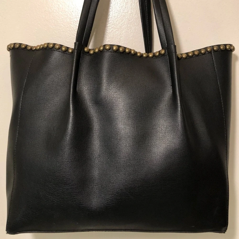 B-Low the Belt Black Studded Tote Bag